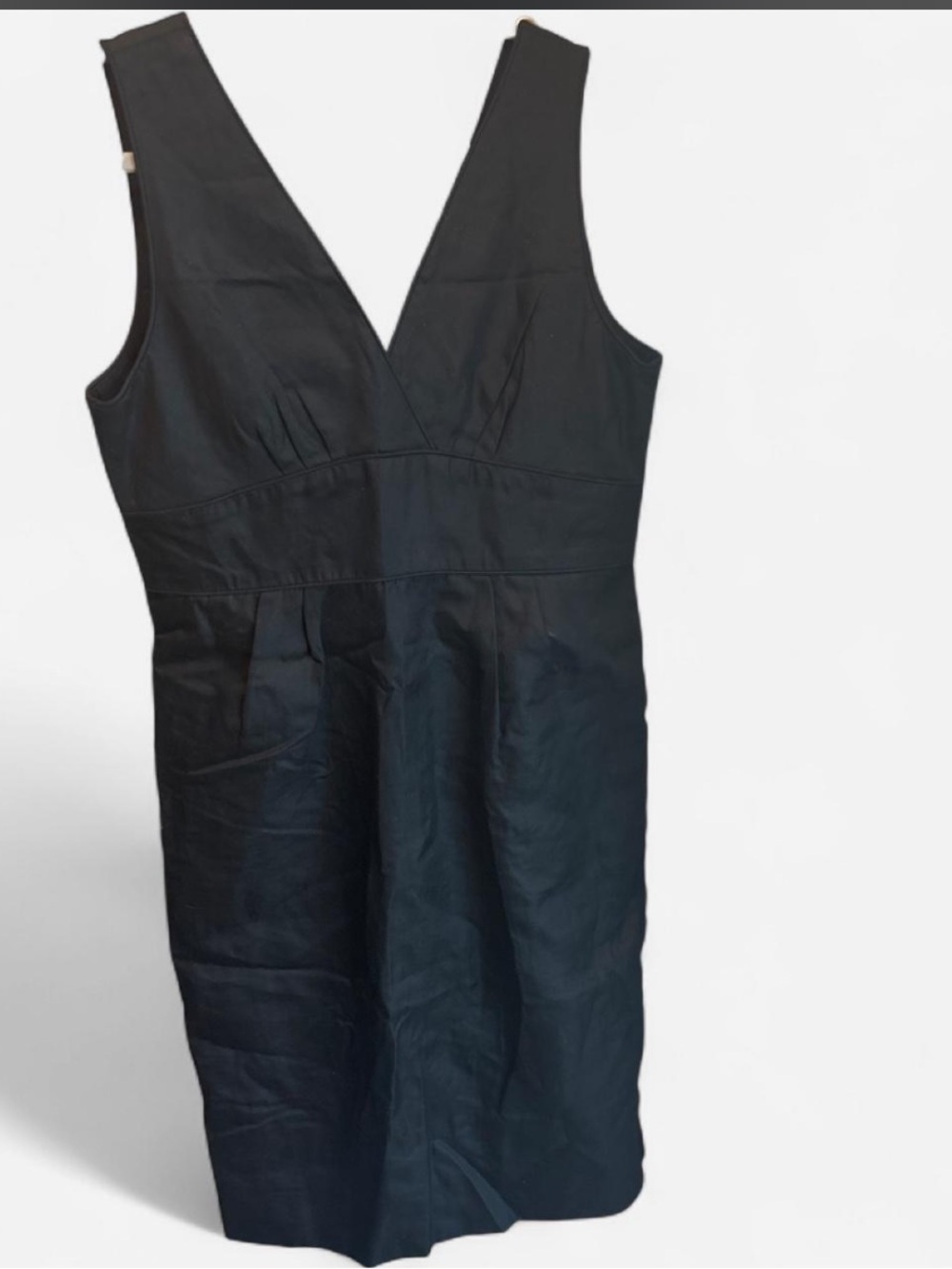 J. Crew Black V-Neck Midi Sheath Dress with pockets